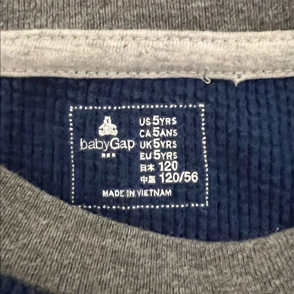 GAP Kids Long Sleeve Tee in Blue and Gray